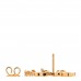 Metal Crystal Pearl Script Drop Single Earring Gold