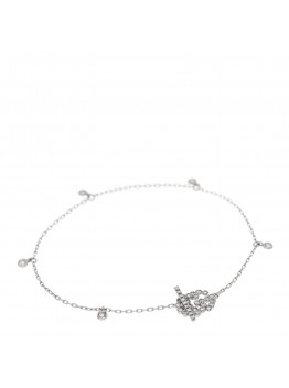 18K White Gold Diamond GG Running Bracelet