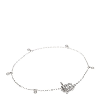 18K White Gold Diamond GG Running Bracelet