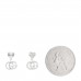 18K White Gold Diamond GG Running Heart Drop Earrings