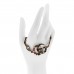 Oxidized Metal Crystal Double G Bracelet Aged Gold Multicolor