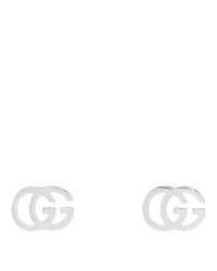 18K White Gold Running G Stud Earrings