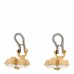 Metal Pearl Double G Clip On Earrings Aged Gold