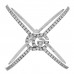 18K White Gold Diamond Running G Cross Ring 51 5.75