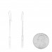 18K White Gold Bar Drop Earrings