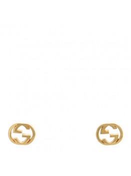 18K Yellow Gold Interlocking G Stud Earrings