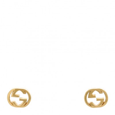 18K Yellow Gold Interlocking G Stud Earrings