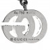 18K White Gold Diamond GG Running Heart Drop Earrings