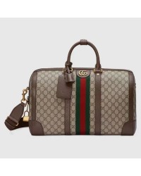 GG Savoy Small Duffle Bag Beige and Ebony GG Supreme Canvas 724262
