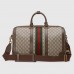 GG Savoy Small Duffle Bag Beige and Ebony GG Supreme Canvas 724262