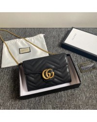 GC434 GG Marmont matelassé mini bag / 8″W x 5″H x 2.5″D