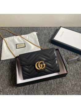 GC434 GG Marmont matelassé mini bag / 8″W x 5″H x 2.5″D