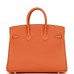 H Birkin 25 Orange Togo Palladium Hardware