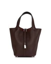 H Eclat Picotin Lock 18 Rouge Sellier Clemence Palladium Hardware