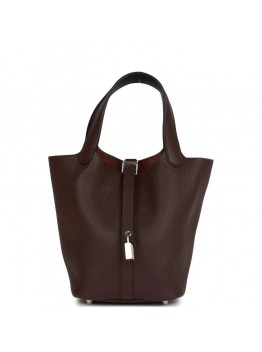 H Eclat Picotin Lock 18 Rouge Sellier Clemence Palladium Hardware