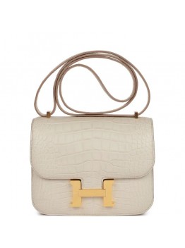 H Constance 18 Beton Matte Alligator Gold Hardware