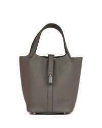 H Picotin Lock 18 Gris Meyer Clemence Palladium Hardware