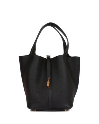 H Picotin Lock 22 Black Clemence Gold Hardware