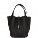 H Picotin Lock 22 Black Clemence Gold Hardware
