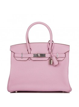 H Birkin 30 Mauve Syestre Clemence Palladium Hardware