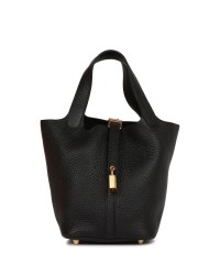 H Picotin Lock 18 Black Clemence Gold Hardware