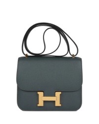 H Constance 18 Bleu Orage Epsom Gold Hardware