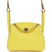 H Mini Lindy Jaune Citron Ostrich Palladium Hardware
