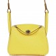 H Mini Lindy Jaune Citron Ostrich Palladium Hardware