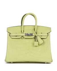 H Birkin 25 Jaune Bourgeon Matte Alligator Palladium Hardware