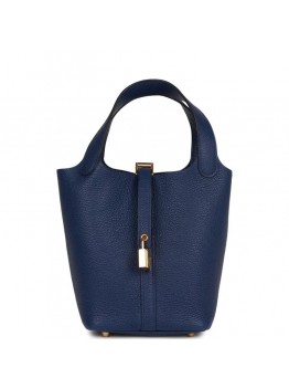 H Picotin Lock 18 Bleu Saphir Maurice Gold Hardware