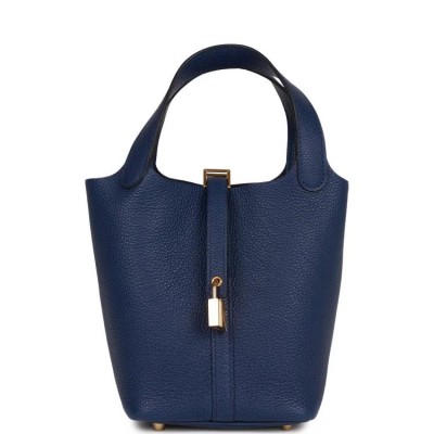 H Picotin Lock 18 Bleu Saphir Maurice Gold Hardware