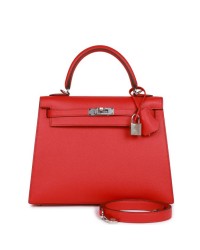 H Kelly Sellier 25 Rouge de Coeur Verso Epsom Palladium Hardware