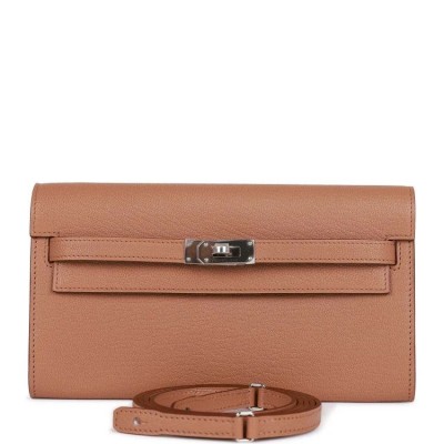 H Kelly Wallet To Go Quebracho Chevre Palladium Hardware