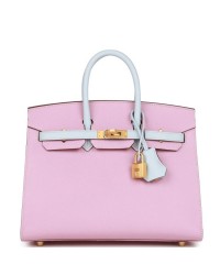 H Special Order (HSS) Birkin Sellier 25 Mauve Syestre and Bleu Brume Epsom Brushed Gold Hardware