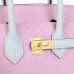 H Special Order (HSS) Birkin Sellier 25 Mauve Syestre and Bleu Brume Epsom Brushed Gold Hardware