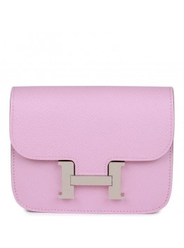 H Constance Slim Wallet Mauve Syestre Epsom Palladium Hardware