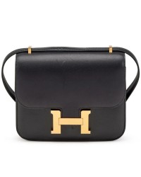 H Constance Bag 18 Black Epsom Gold Hardware