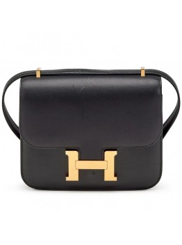H Constance Bag 18 Black Epsom Gold Hardware