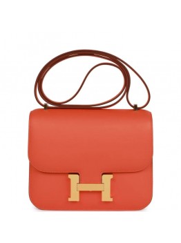 H Constance 18 Orange Swift Gold Hardware