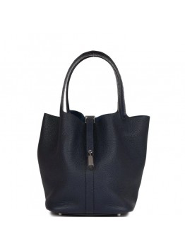 H Picotin Lock 18 Bleu Nuit Clemence and Matte Alligator Touch Palladium Hardware