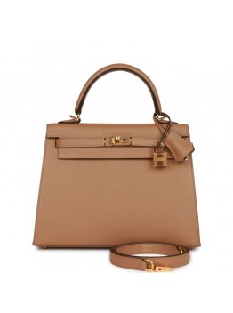 H Kelly Sellier 25 Chai Epsom Gold Hardware