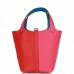 H Picotin Lock 18 Casaque Rouge de Coeur, Rose Extreme and Bleu Zanzibar Clemence Palladium Hardware