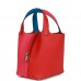 H Picotin Lock 18 Casaque Rouge de Coeur, Rose Extreme and Bleu Zanzibar Clemence Palladium Hardware