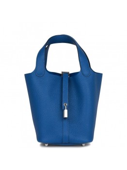 H Picotin Lock 18 Bleu France Clemence Palladium Hardware