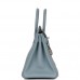 H Birkin 25 Bleu Lin Verso Togo Palladium Hardware