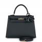 H Kelly Sellier 25 Vert Rousseau Madame and Shiny Niloticus Crocodile Touch Gold Hardware