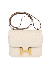 H Constance 18 Nata Ostrich Gold Hardware