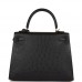 H Kelly Sellier 25 Black Ostrich Gold Hardware