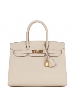 H Birkin Sellier 30 Craie Epsom Gold Hardware