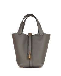 H Picotin Lock 18 Gris Meyer Clemence Gold Hardware